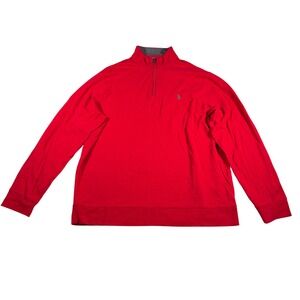 Polo Ralph Lauren Quarter Zip Pullover Mens XXL Red Long Sleeve Pony Logo